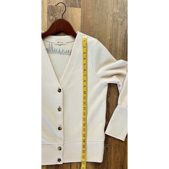 MADEWELL Ivory Flower Shaped Buttons Ottoman Rib Cardigan Size Small EUC‎ - Picture 5 of 13